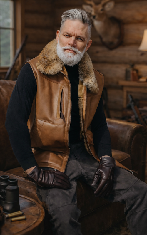 Irha férfi mellény grízróka gallérral