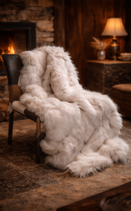 Fox bedspread in white