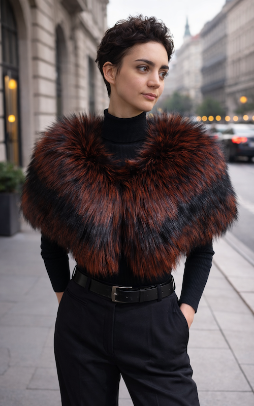 Ezüstróka pelerin, bordó, one size