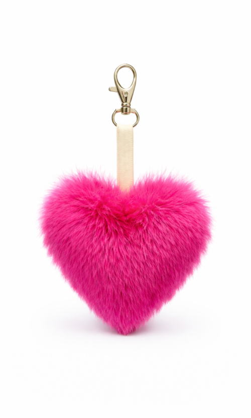 Nyúl kulcstartó szív, pink