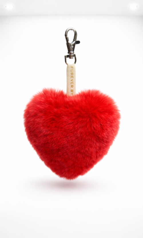 Nyúl kulcstartó szív, piros