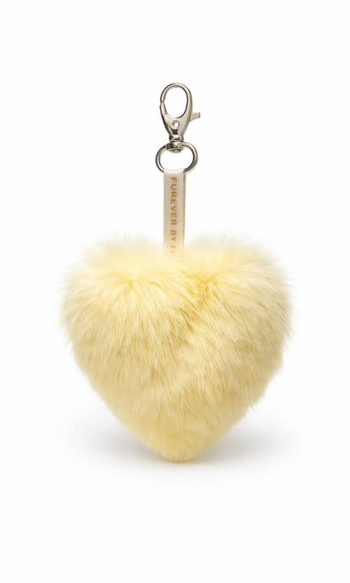 Nyúl kulcstartó szív, sárga